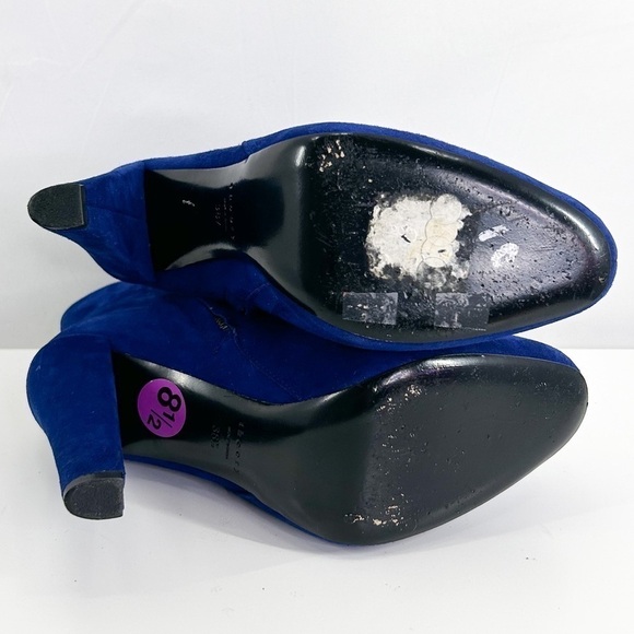 Theory Debra Bright Cobalt Blue Suede Heeled Booties size 8.5 - Picture 7 of 8